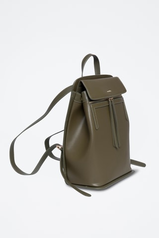 Sac à dos en cuir Vic - Kaki