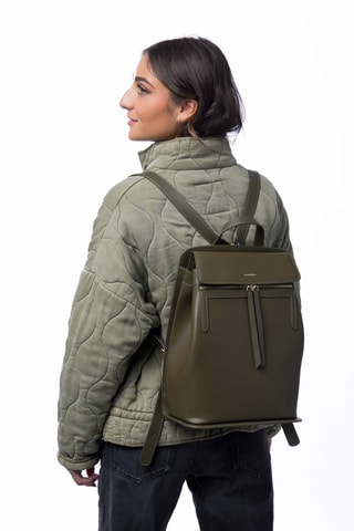 Sac à dos en cuir Vic - Kaki