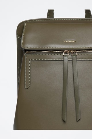 Sac à dos en cuir Vic - Kaki