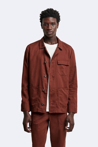 Casaco em linho - Castanho