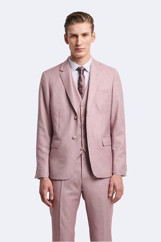 Casaco de fato em lã - Rosa