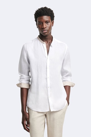 Camisa slim em linho - Branco