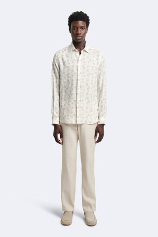 Camisa slim em linho - Marfim