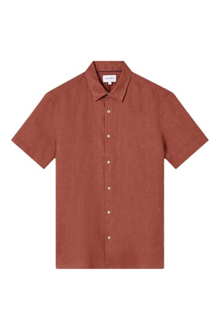 Camisa slim em linho - Ferrugem