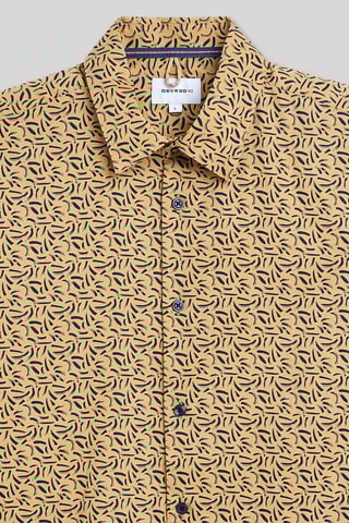 Camisa slim - Bege e azul