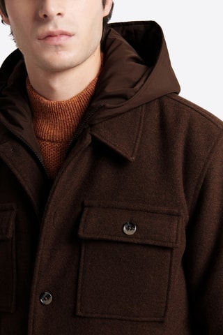 Sobrecamisa regular - Castanho