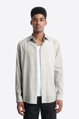 Camisa slim - Branco e preto