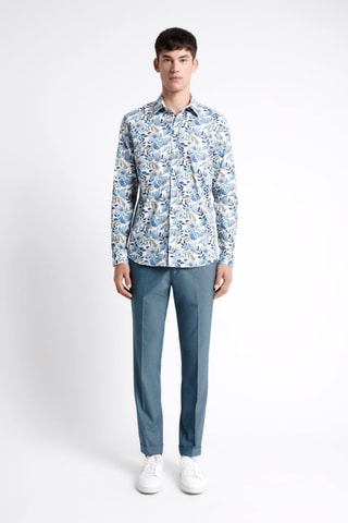 Camisa slim - Azul-eléctrico