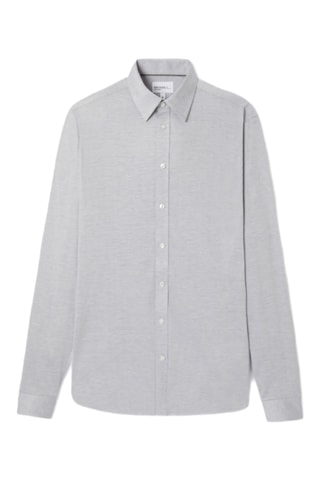 Camisa slim - Cinzento-claro