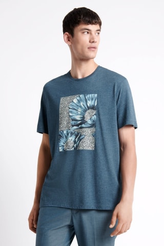 T-shirt slim - Azul-escuro mesclado