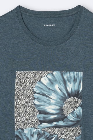 T-shirt slim - Azul-escuro mesclado