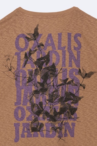 T-shirt slim - Castanho mesclado