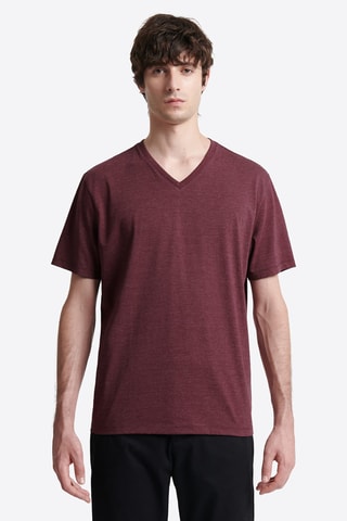 T-shirt slim - Bordô mesclado