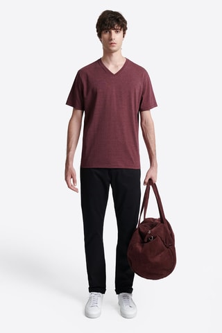 T-shirt slim - Bordô mesclado