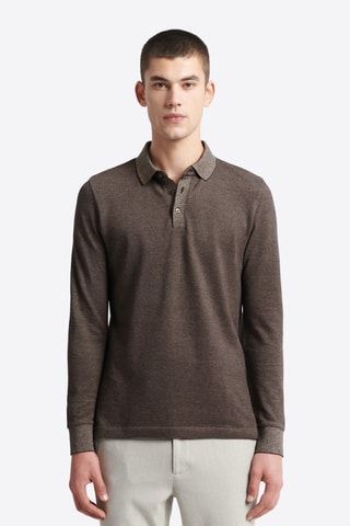 Polo slim - Castanho mesclado