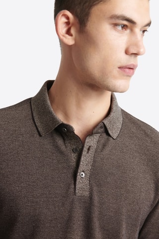 Polo slim - Castanho mesclado