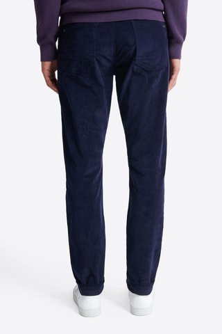 Calças slim em veludo - Azul-marinho