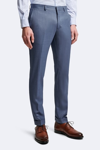 Calças slim em lã - Índigo