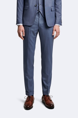 Calças slim em lã - Índigo