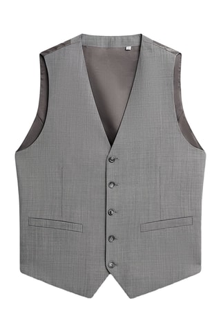 Casaco de malha de fato em lã - Cinzento mesclado