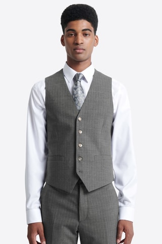 Casaco de malha de fato em lã - Antracite mesclado