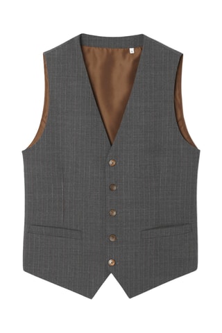 Casaco de malha de fato em lã - Antracite mesclado