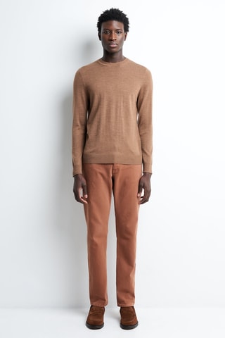 Camisola em lã merino - Camel