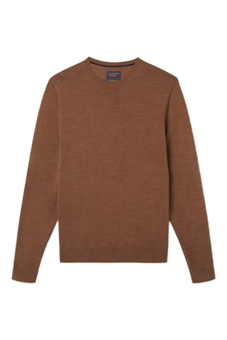 Camisola em lã merino - Camel