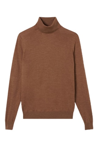 Camisola em lã merino - Camel