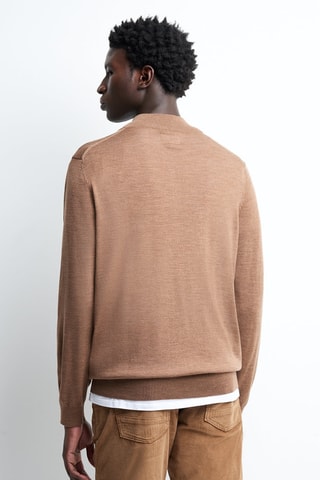 Camisola em lã merino - Camel