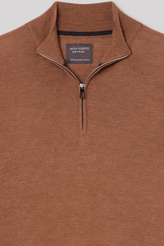 Camisola em lã merino - Camel