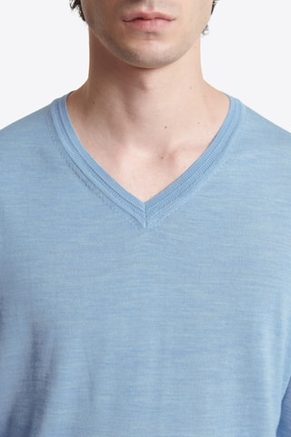 Camisola em lã merino - Azul-celeste