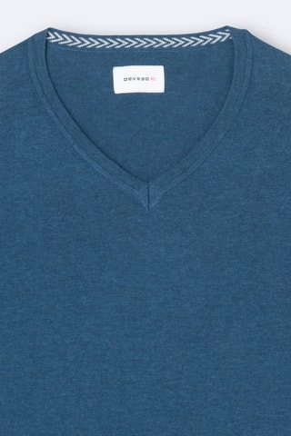 Camisola em algodão biológico - Azul-cobalto