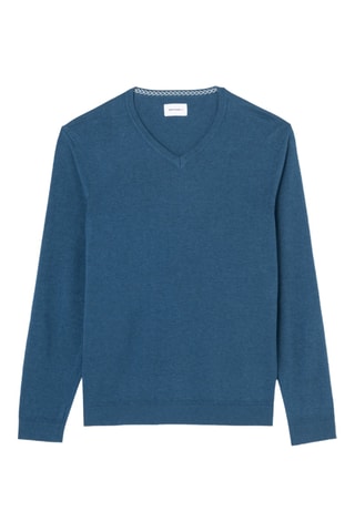 Camisola em algodão biológico - Azul-cobalto