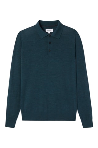 Camisola em lã merino - Azul-marinho mesclado