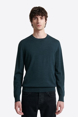 Camisola em lã merino - Verde