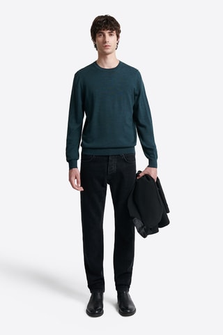 Camisola em lã merino - Verde