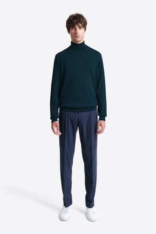 Camisola em lã merino - Azul-marinho