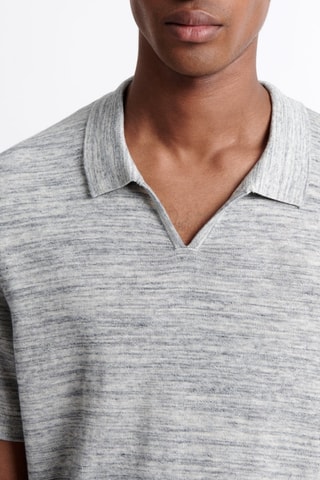 Polo em algodão biológico - Cinzento-claro mesclado