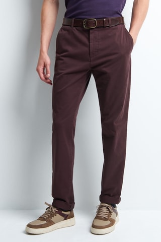 Calças chino slim - Beringela