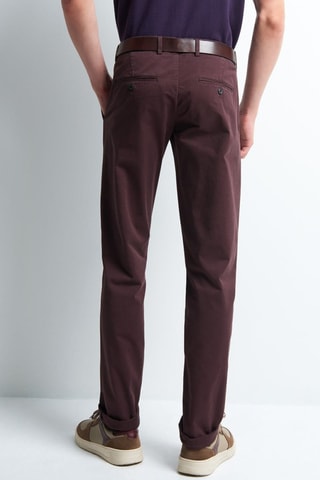 Calças chino slim - Beringela