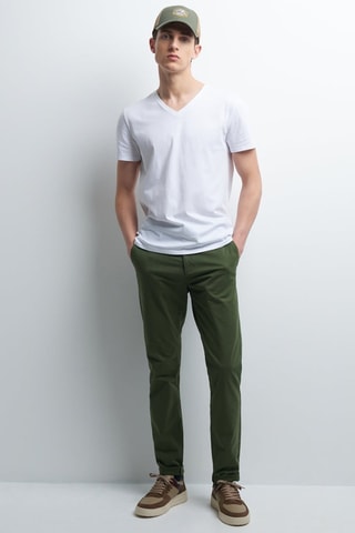 Calças chino slim - Verde