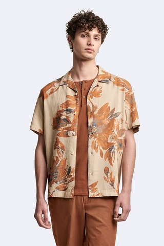 Camisa regular em linho - Marfim