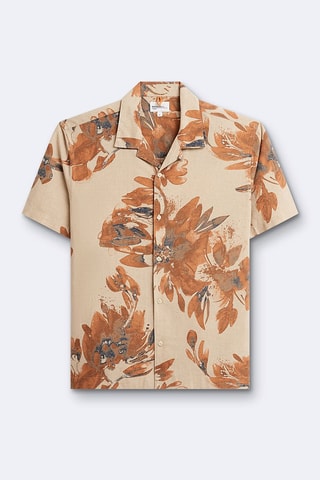 Camisa regular em linho - Marfim