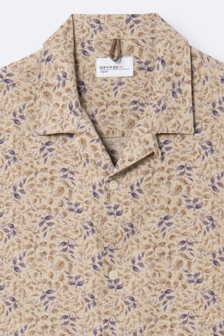 Camisa regular em linho - Bege