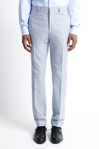 Calças de fato em linho - Azul-celeste