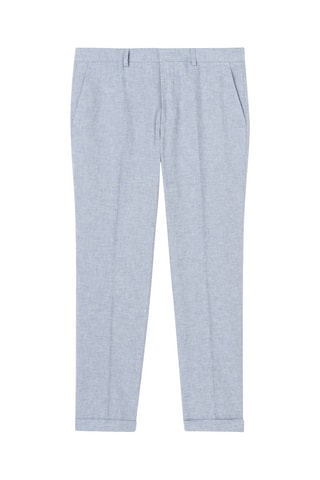 Calças de fato em linho - Azul-celeste