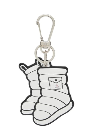 Porte-clés en cuir Gaia - Blanc