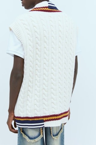 Pull sans manches en laine Moncler Genius x Palm Angels - Blanc