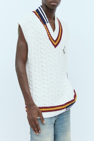 Pull sans manches en laine Moncler Genius x Palm Angels - Blanc